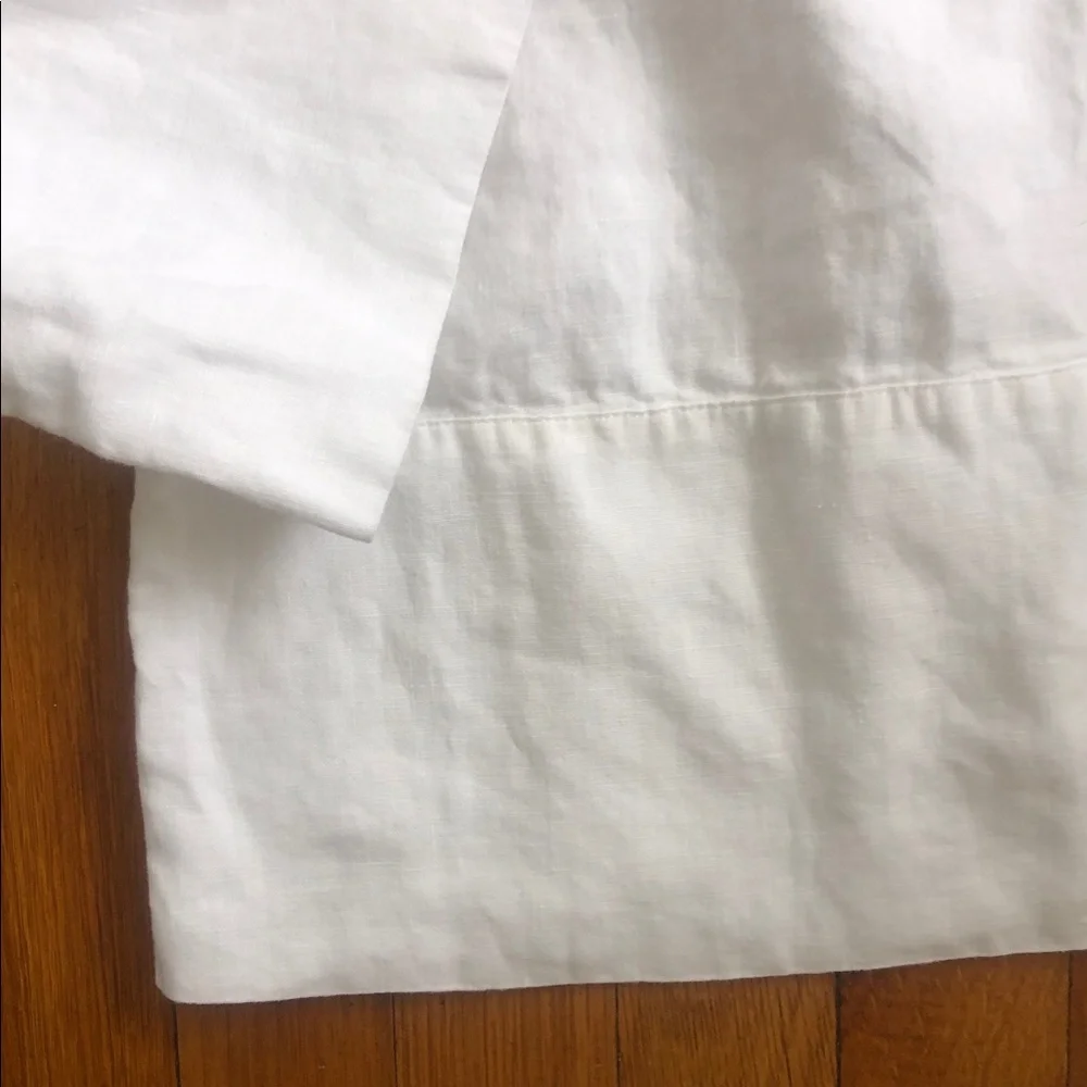 ZARA GORGEOUS LINEN WIDE PANTS LIGHT WEAR AS SEEN IN CROTCH Elegant White large